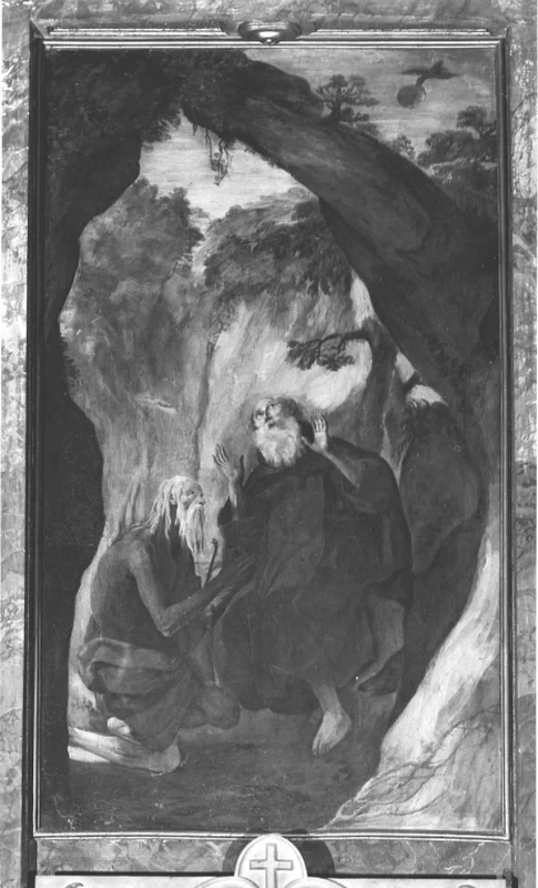   264-Giovanni Lanfranco-Sant'Antonio Abate visita San Paolo Eremita nel deserto -Roma